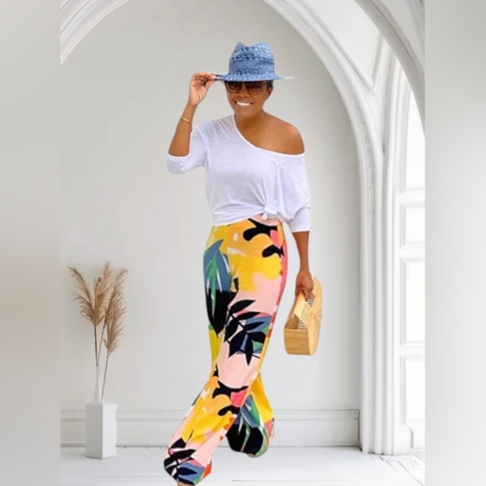 SHEIN PARADISE PALAZZO PANTS GORGEOUS COLORS WIDE LEGS PLUS SIZE 3XL NIP